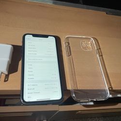 iPhone 11 with charger and case 74% battery health