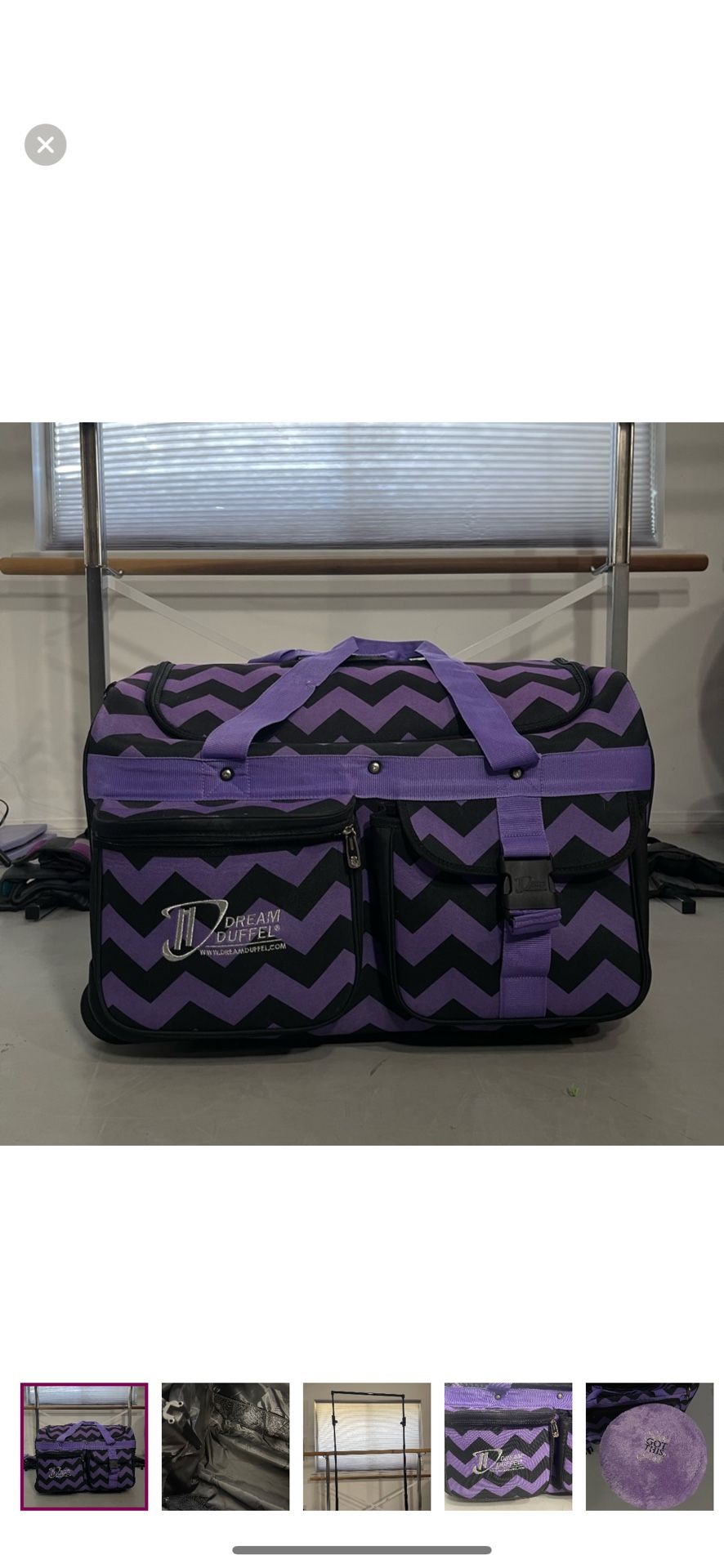 MEDIUM LIKE NEW DREAM DUFFEL BAG W/ ACCESSORIES DANCE BAG TRAVEL BAG