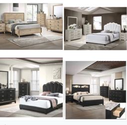 4- Pc Bedroom set Dresser,Mirror Nightstand (1) Queen size bed frame Not including Mattress and Box Sp