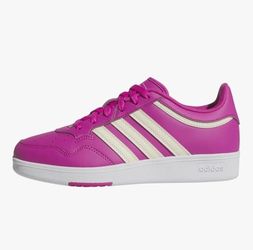Size 6.5-adidas Hoops 4.0 W Women's Pink White Lace Up Low Top Sneakers JR6713
