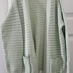 Girl Cardigan,  Light Sage