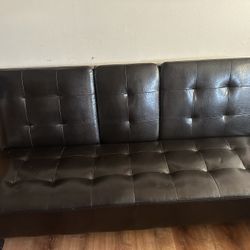 Black Leather Futon Couch 2021 