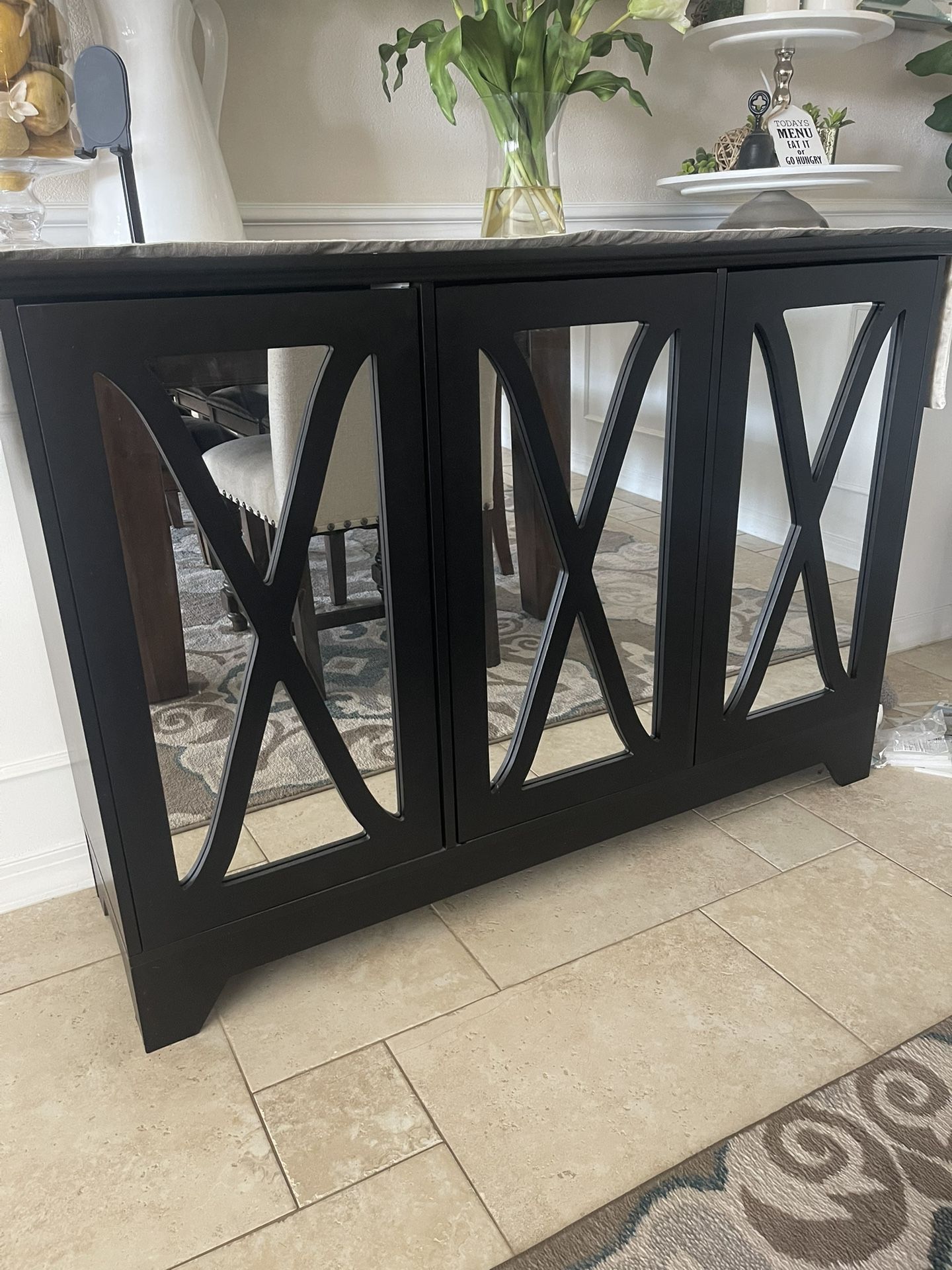 Black/Mirror Buffet Cabinet