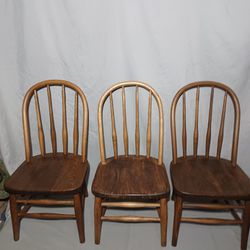 Mid Century  Child Bow Back Spindle Chairs 3