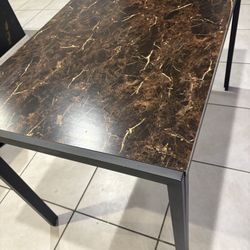 Laminated Faux Marble Top Dinner Table 