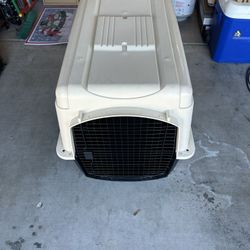 Beige And Black Dog Crate/Kennel For Large Dog