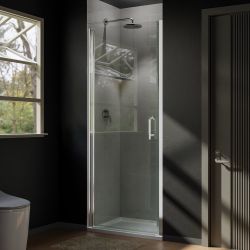 Pivot Frameless Shower Door with Clear Glass