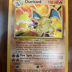 Pokemon Charizard Base Set Holo Rare 4/102 Unlimited WOTC HP🔥