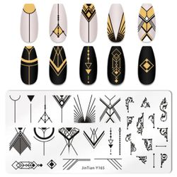 New - Geometric Lines - Nail Stamping Plate - Ship Only