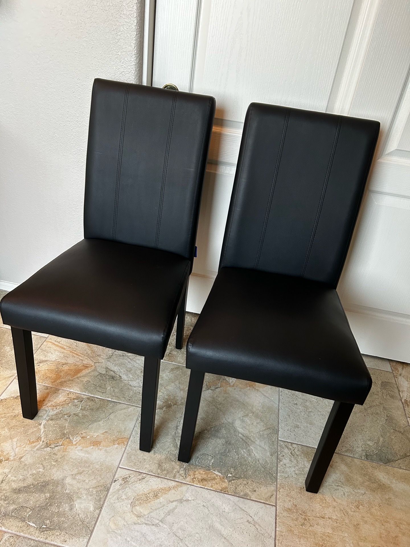 Faux Leather Upholstered Dining Chair Set of 2
