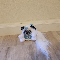 Adorable Sparkly Unicorn Cat Plush - Big Eyes + Fluffy Tail!