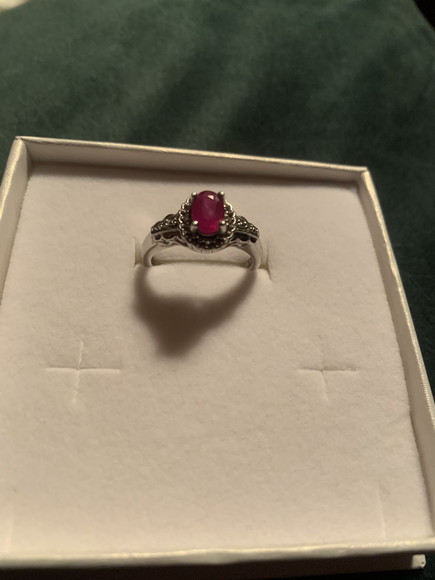 Real Ruby Sterling Silver Ring Sz 9