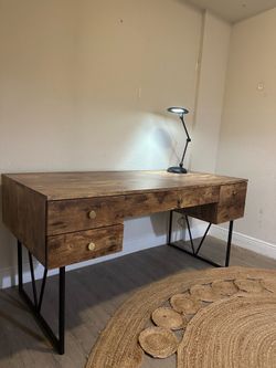 Desk wood with gold or black knobs