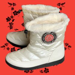 Madden Girl NEW Cream Quilted Faux Fur Winter Boots Women 9.5