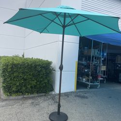Outdoor 9 Feet Aluminum Market  Umbrella with Crank and Push Button Tilt for Patio, Garden, Deck, Backyard, Pool - No Base