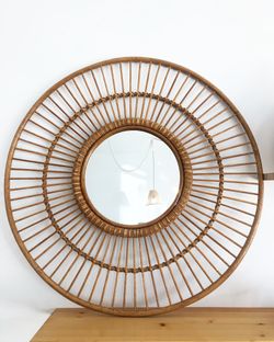 Ratan Round Mirror