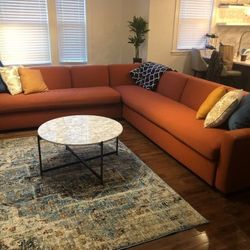 Edward Ferrell Persimmon Sectional Couch