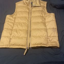 Gold North face Sleeveless Puffer Jacket 