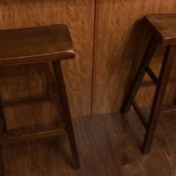 2 Wood Barstools Great Condition