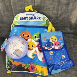 New Baby Shark 5 Piece Backpack Set