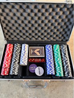 Poker Chip Set with Aluminum Carrying Case
