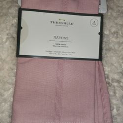 Threshold 2 Pack Pink Cloth Napkins
