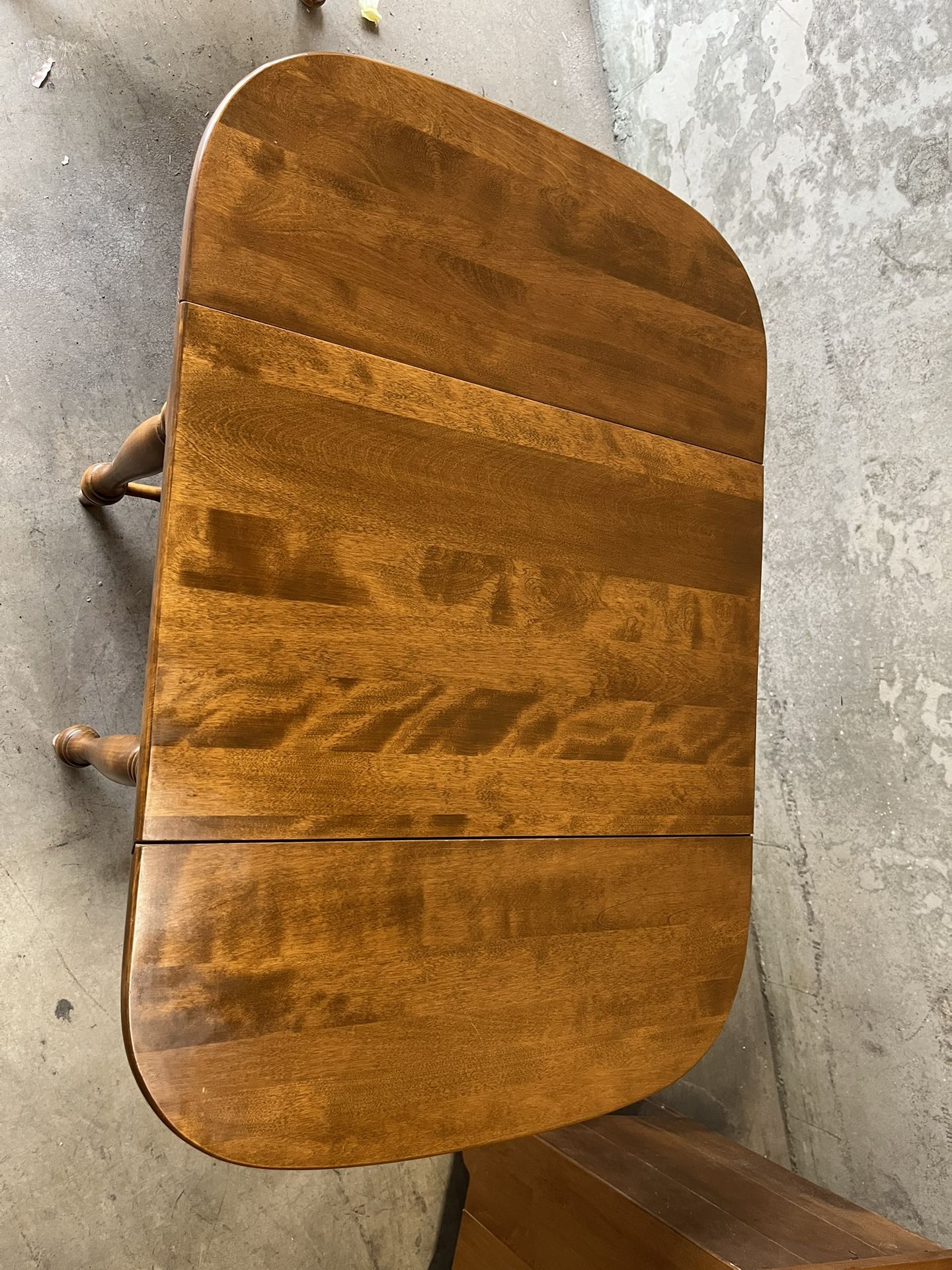 Wood Table With Folding Drop Downs