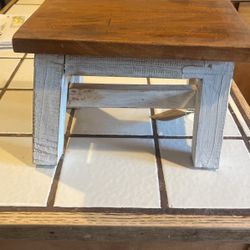 Mini Stool Bench Table With White Legs