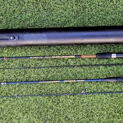 Vintage Fishing Poles Lot Of 3 Including Carry Case