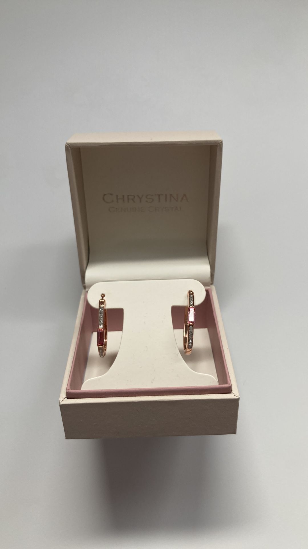 Chrystina genuine crystal hoop earrings