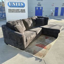 Black Ashley Biddeford Microfiber Sectional Sofa with Right Chaise — 50% Off Retail Price