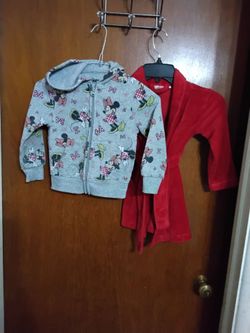 Kids Minnie Mouse Zip-Up Hoodie and Red Robe Set,  4T