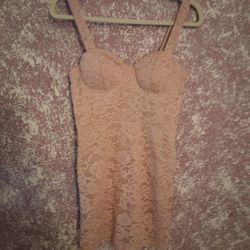 New Aqua Lace Bustier Mini Dres Light Pink 