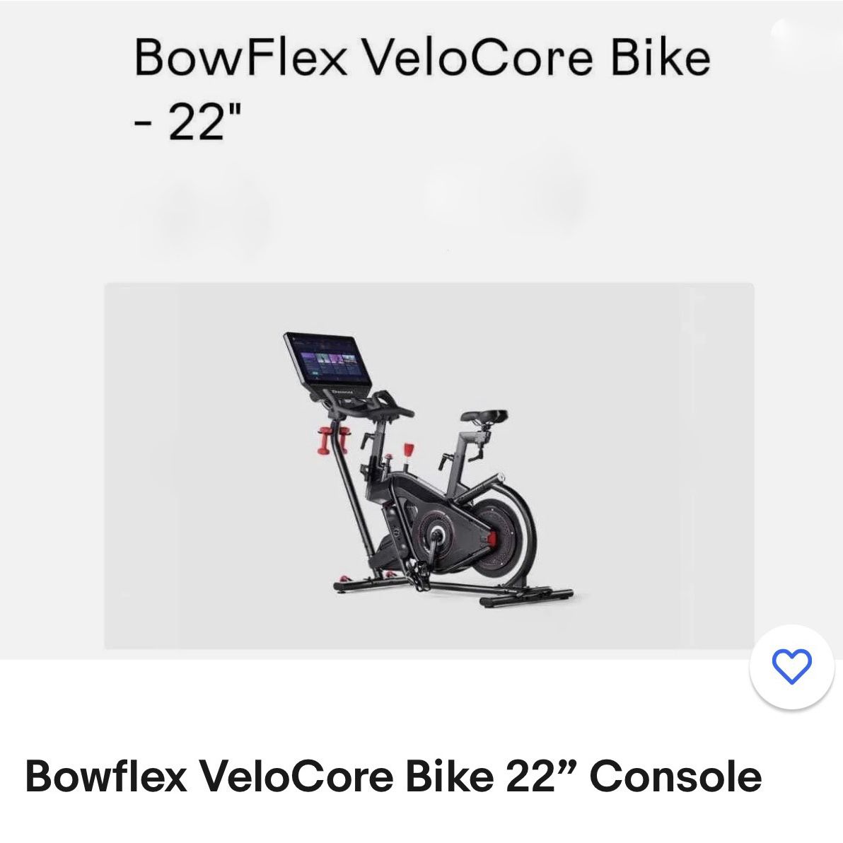 Spin Bike: Bowflex Velocore 22in Bike
