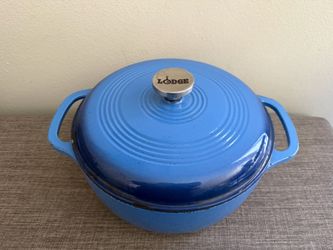 Lodge 6 Quart Enameled Cast Iron Dutch Oven - Indigo Blue -