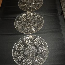 Set of 3 glasses chips/vegetables plates