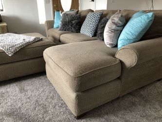 Macy’s sectional w large ottoman and washable covers