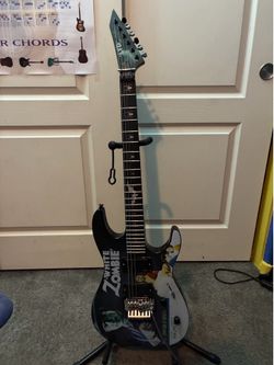 kirk hammet esp ltd white zombie guitar replica