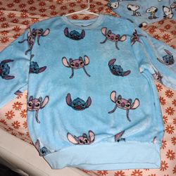 Leo And Stitch Long Sleeve Sweatshirt And Snoopy Long Sleeve Sweatshirt 