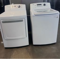 LG Top Load Washer + Electric Dryer Bundle