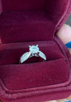White Gold, Diamond Cluster Engagement Ring