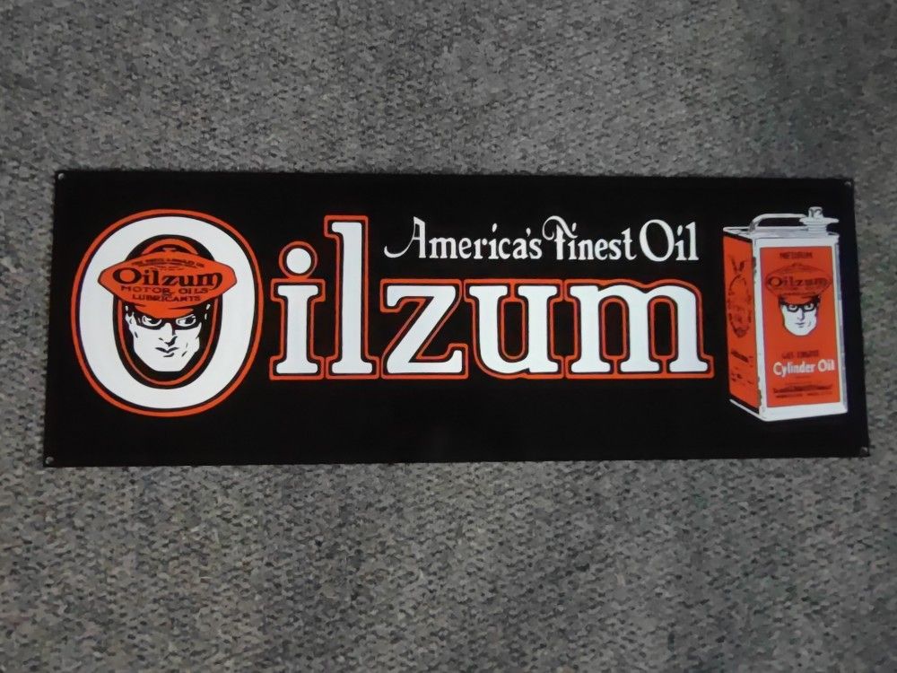 Heavy 18 Guage USA Built Steel Oilzum Sign