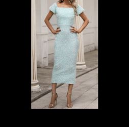 New- Bellasprom Off-the-Shoulder Sequins Midi Cocktail Dress XL