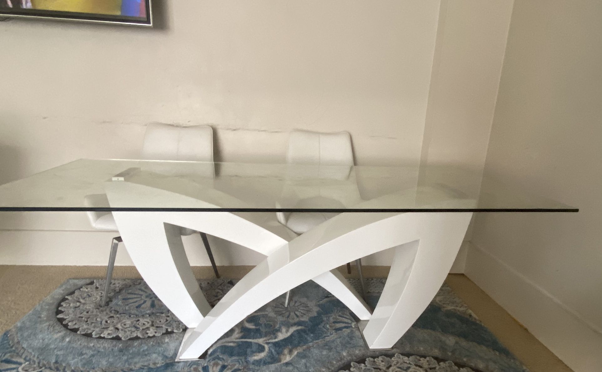 Contemporary Glass Dining Table 