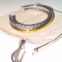 Davis Yurman Cross Over 7 Mm Bracelet Med 18 Kt Gold Ss 925