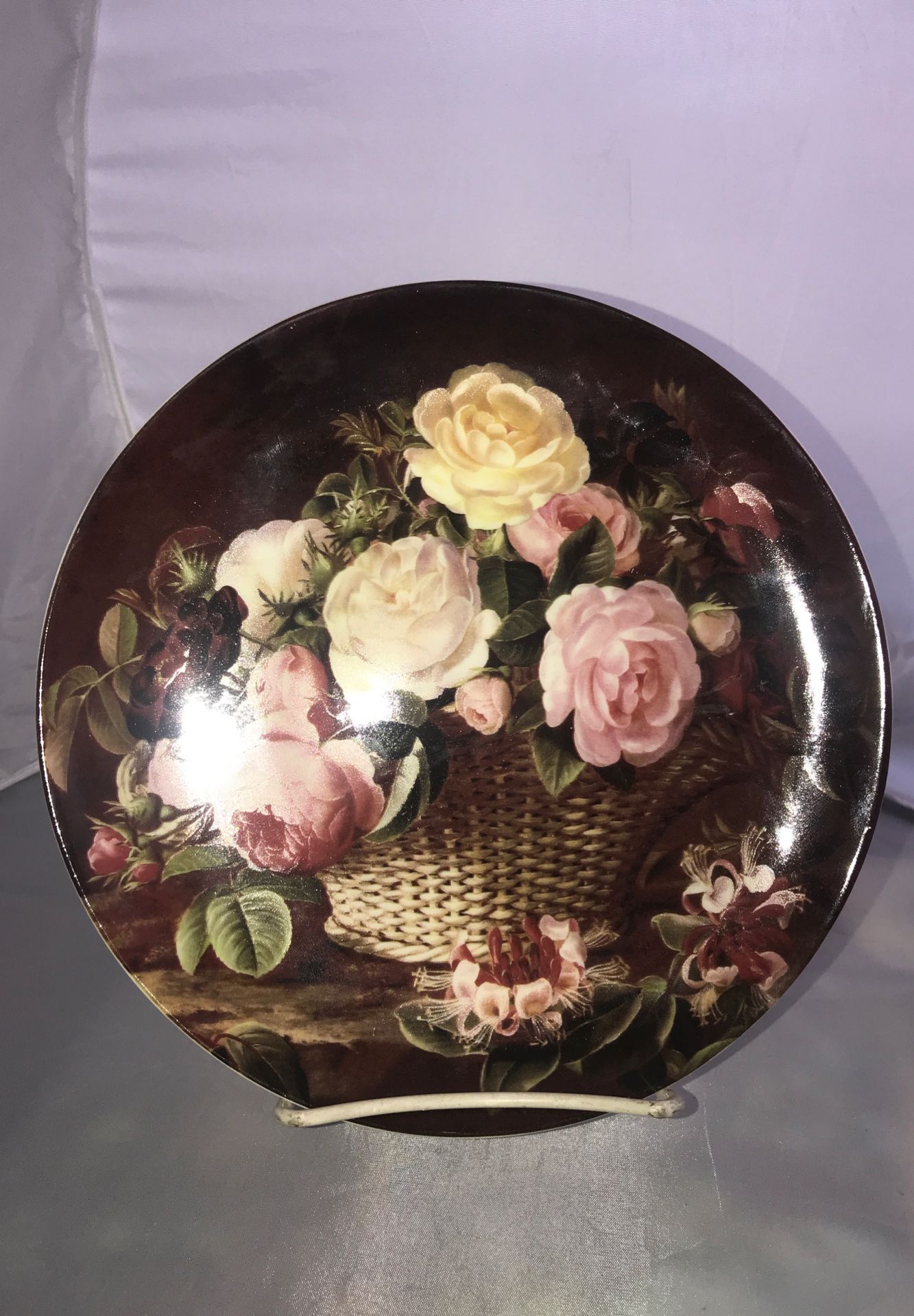 Vintage Floral Roses Decorator Plate, Circus Fragrance Collection, Formalities By Baum Bros