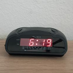 Slick Black Alarm Clock (Great Condition)