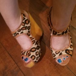 Sam Edelman Cheetah wedge heels Size 10