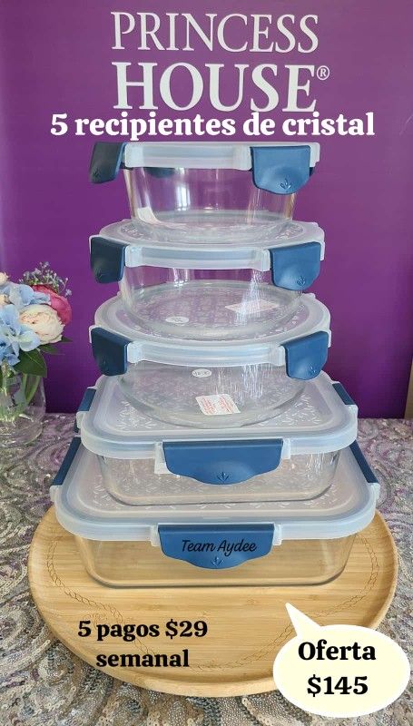 #princesshouse 5 Recipientes De Cristal En Super Oferta Por Tiempo Limitado