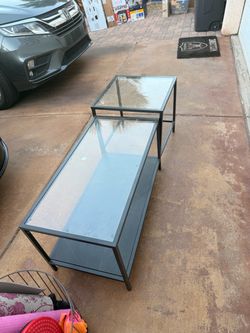 Glass Top Coffee Table and End Table Set